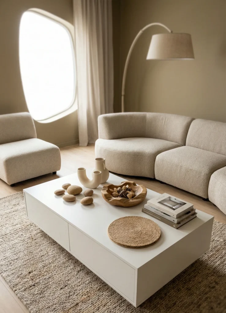 Organic Modern Styling With Soft Stone and Curved Forms