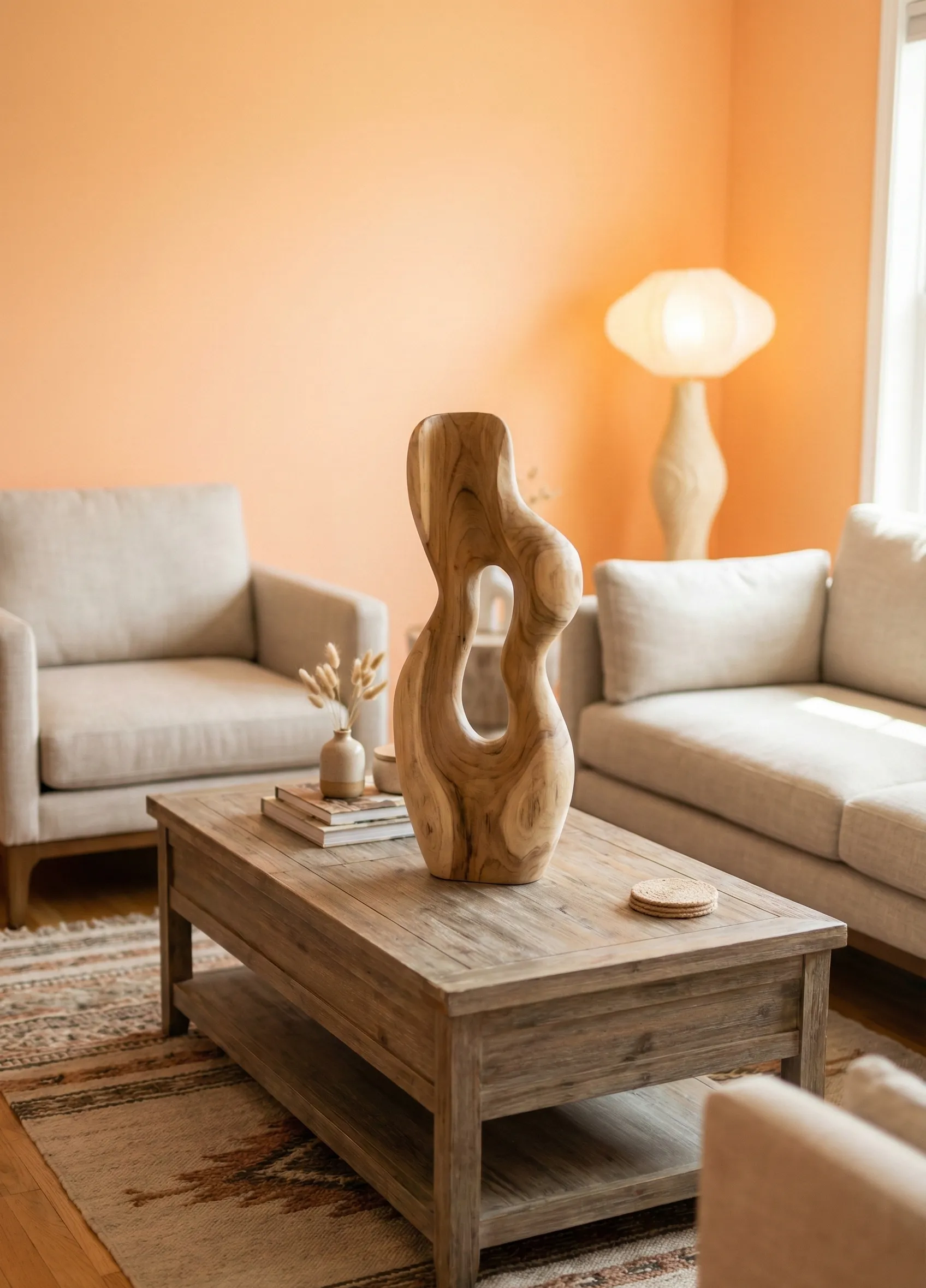Organic Sculptural Object in Natural Finish