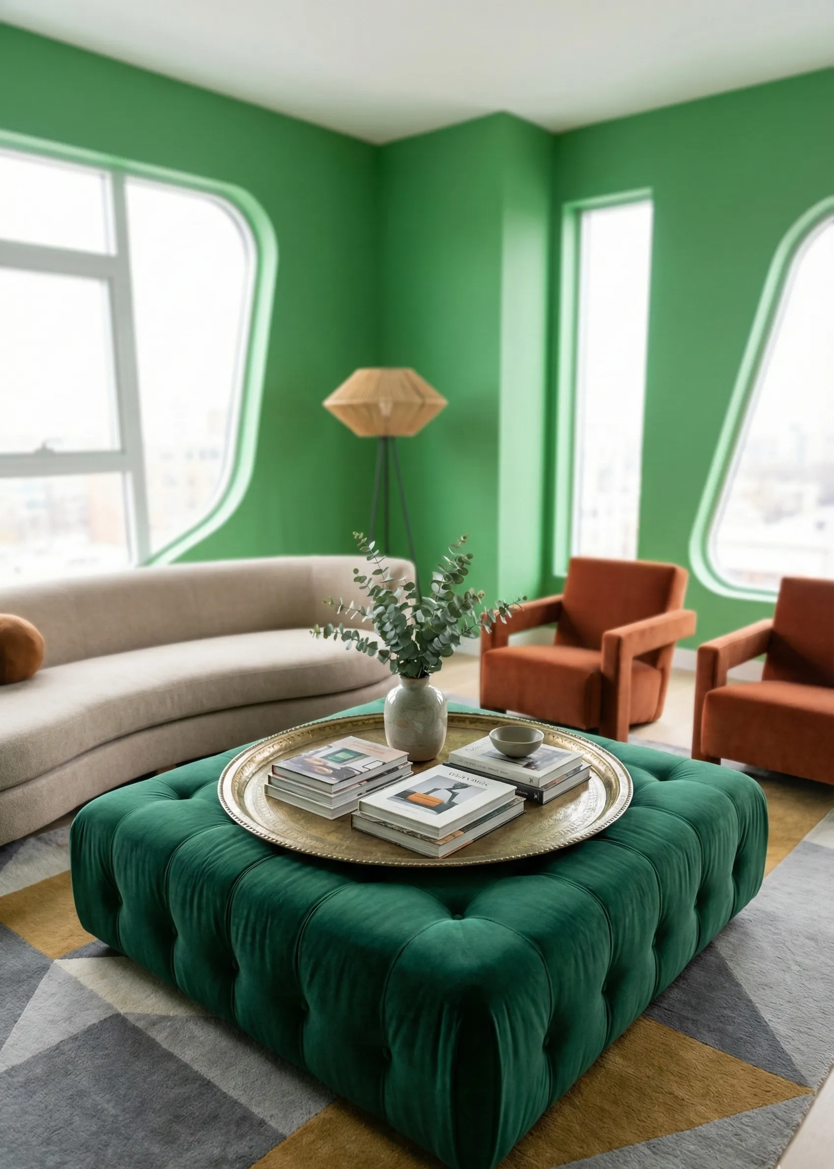 Oversized Ottoman as a Central Anchor