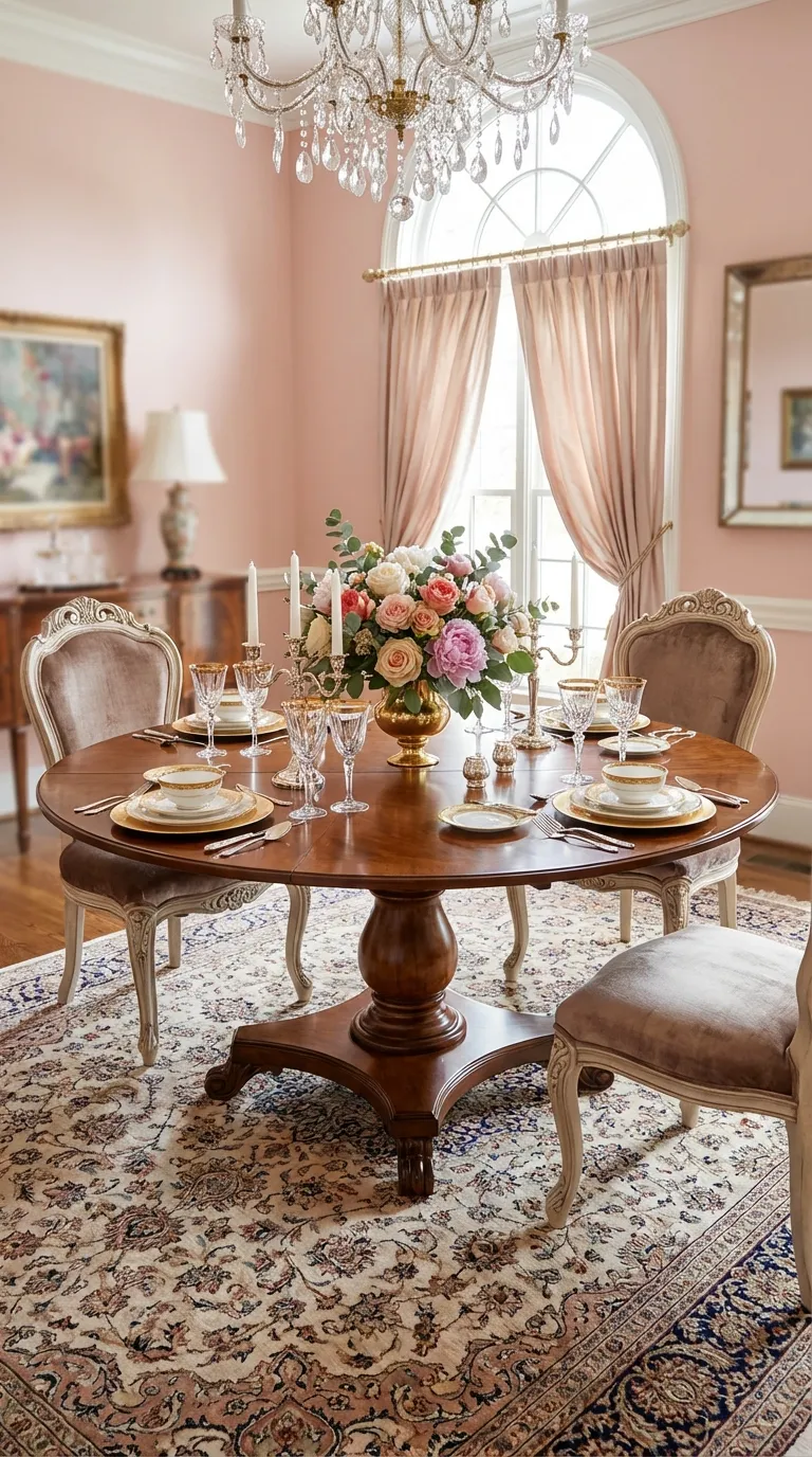 Pedestal Base Drop Leaf Table