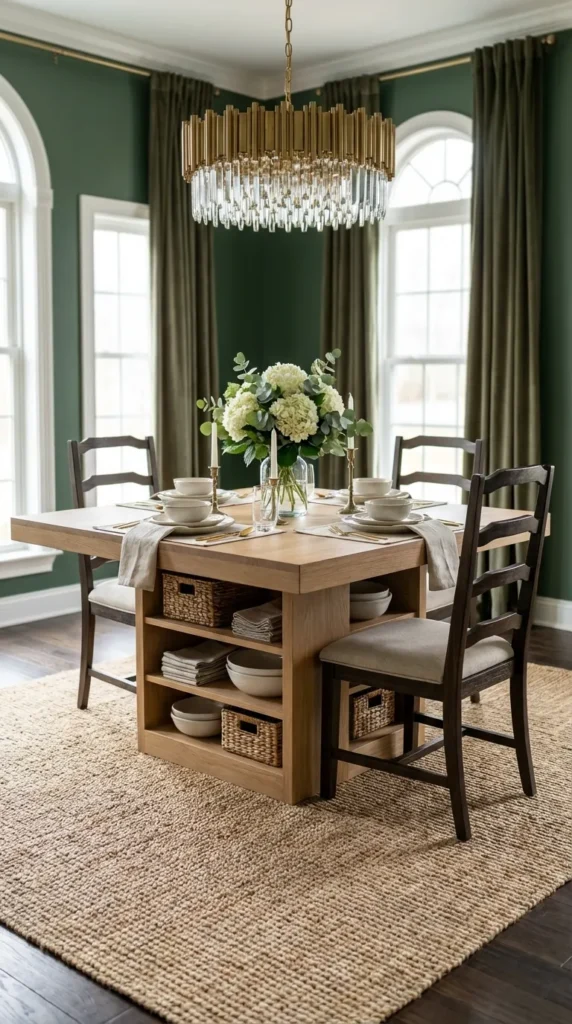 Pedestal Table with Built-In Shelving