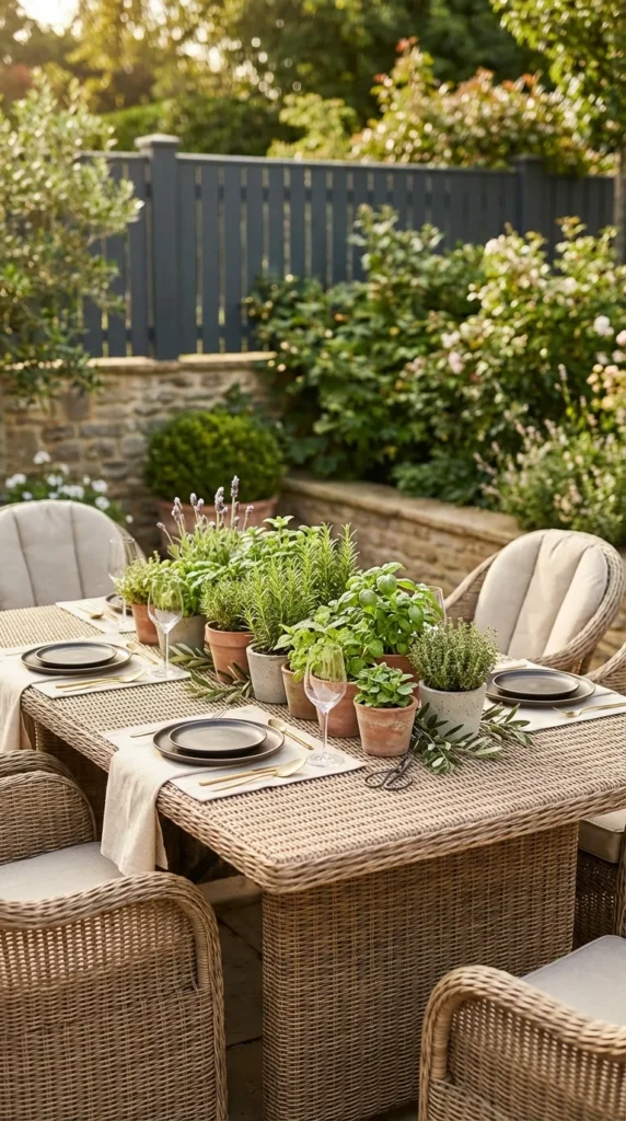 Potted Herbs As Functional Centerpieces