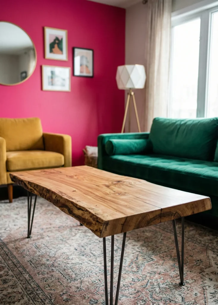 Reclaimed Wood Slab Coffee Table