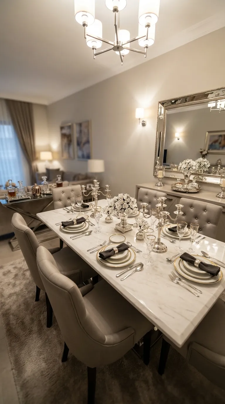 Reflective Elements Or Mirrored Accents Nearby