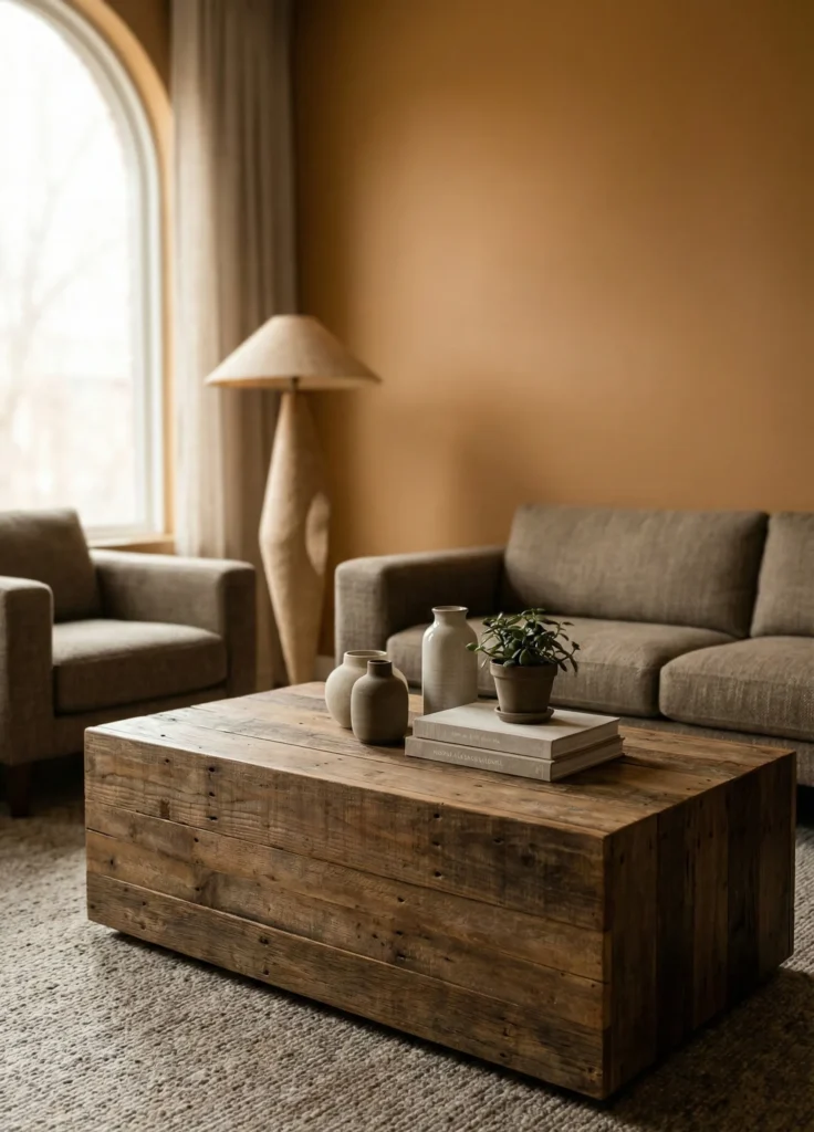 Rustic Barn-Style Wood Coffee Table