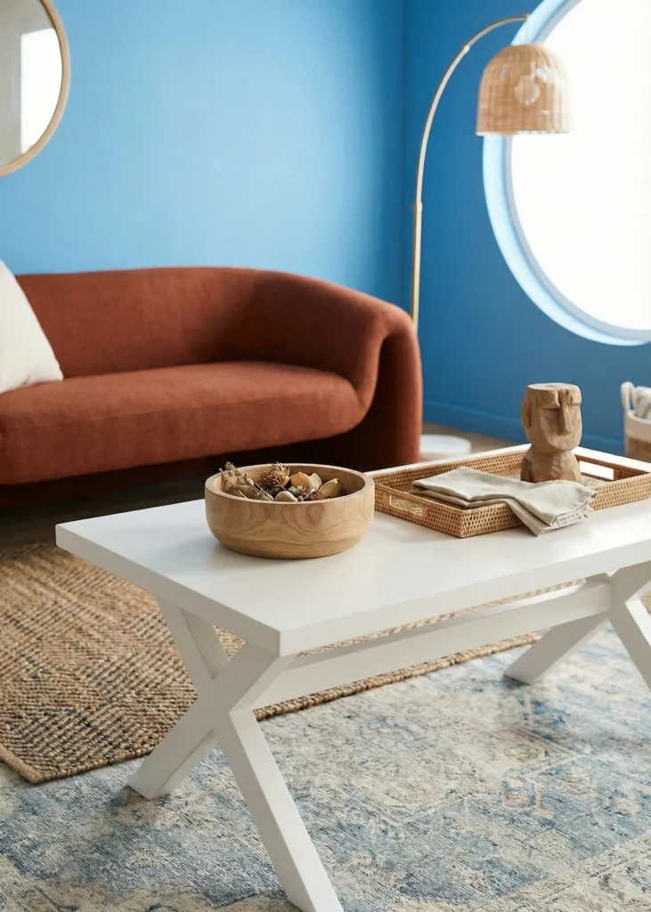 Rustic Warmth With Wood and Woven Decorative Accents