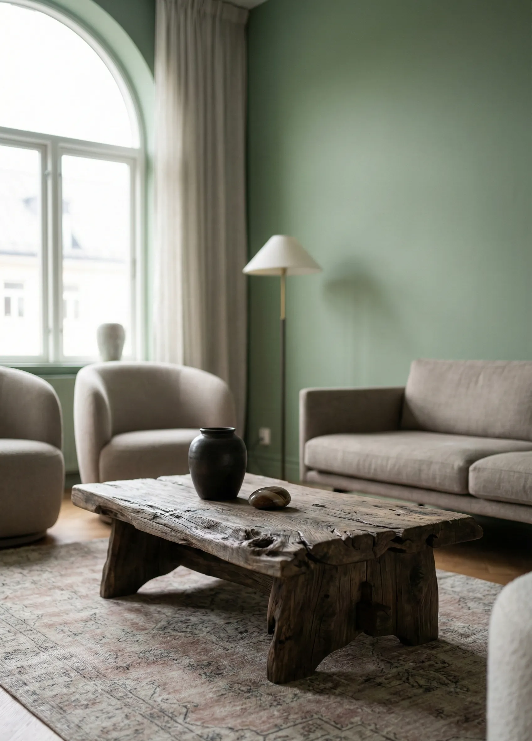 Sabi Sculptural Wood Table With Natural Texture