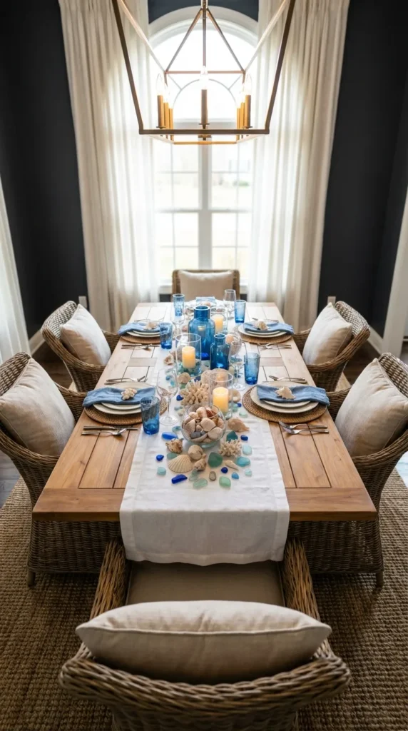 Seashells & Blue Glassware