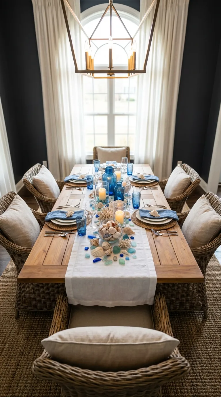 Seashells & Blue Glassware