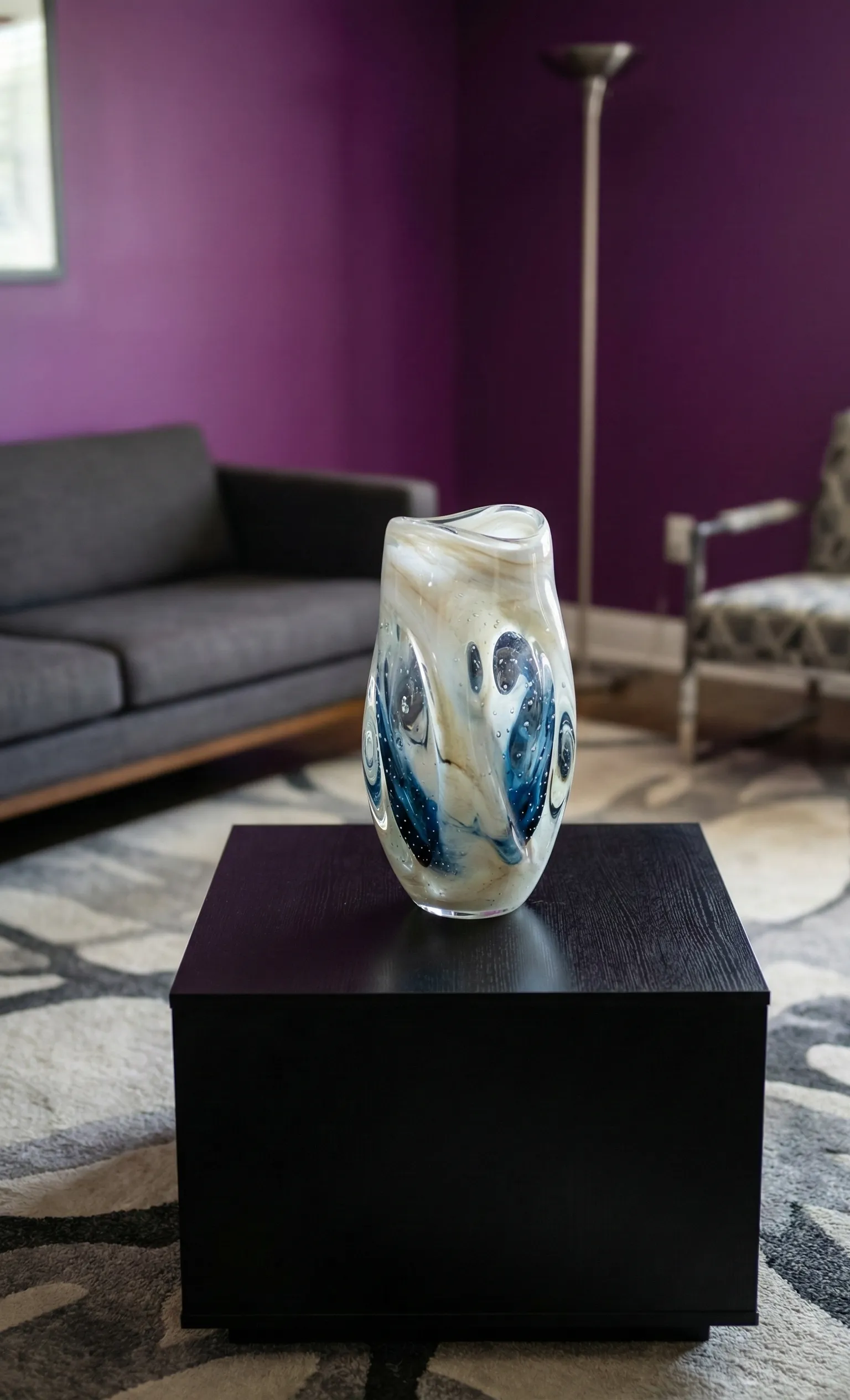 Single Art-Glass Vase With Gallery Presence