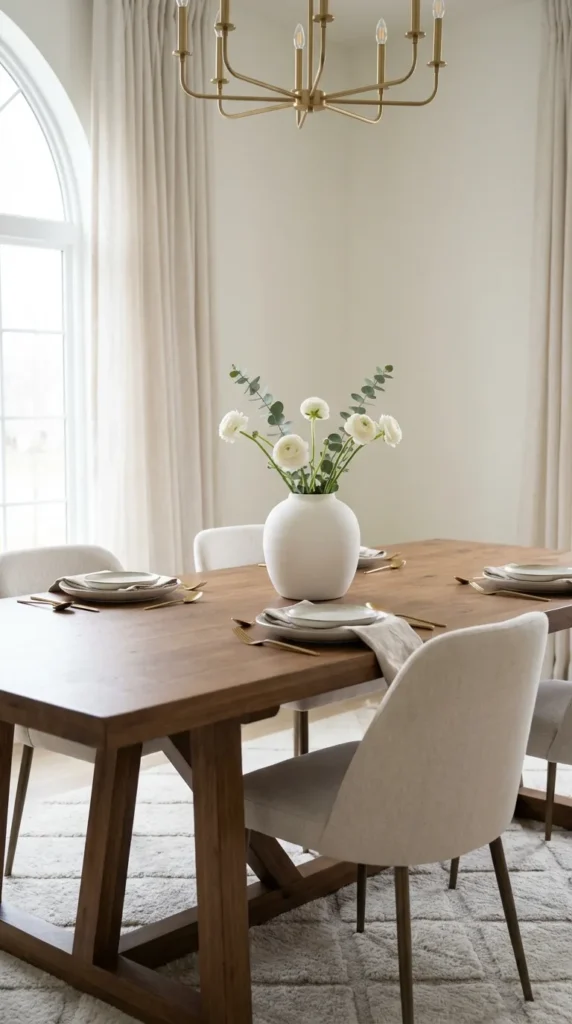 Single Ceramic Vase with Fresh Flowers