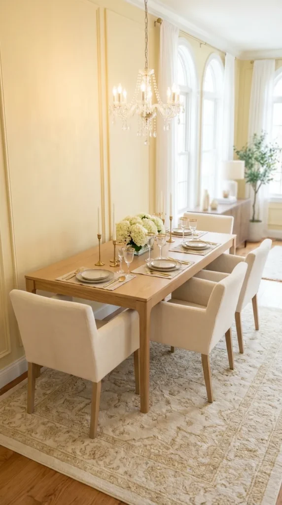 Slim Rectangular Table Against A Wall