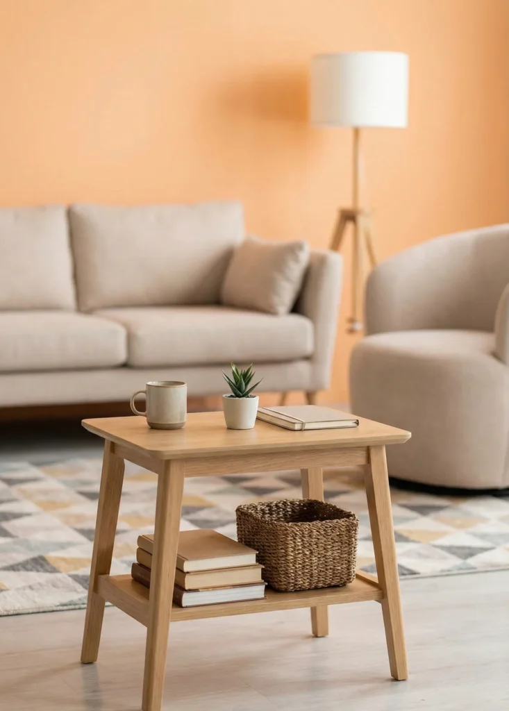 Small Coffee Table With Built-In Shelf