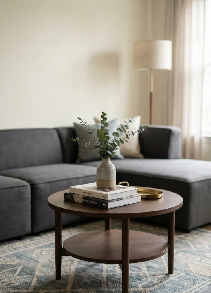 Small Round Coffee Table to Soften Angles