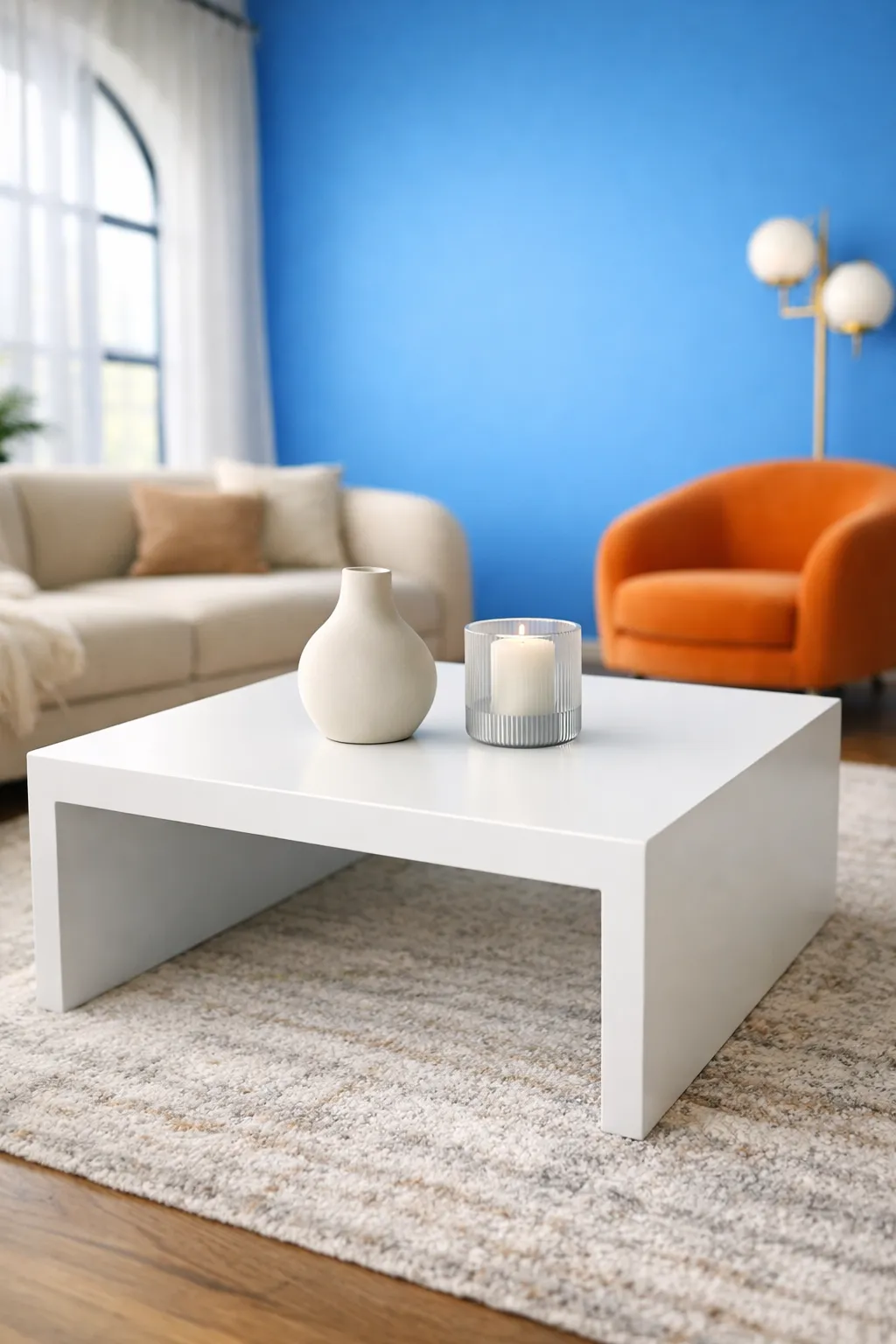 Square Table With Centered Minimal Layout