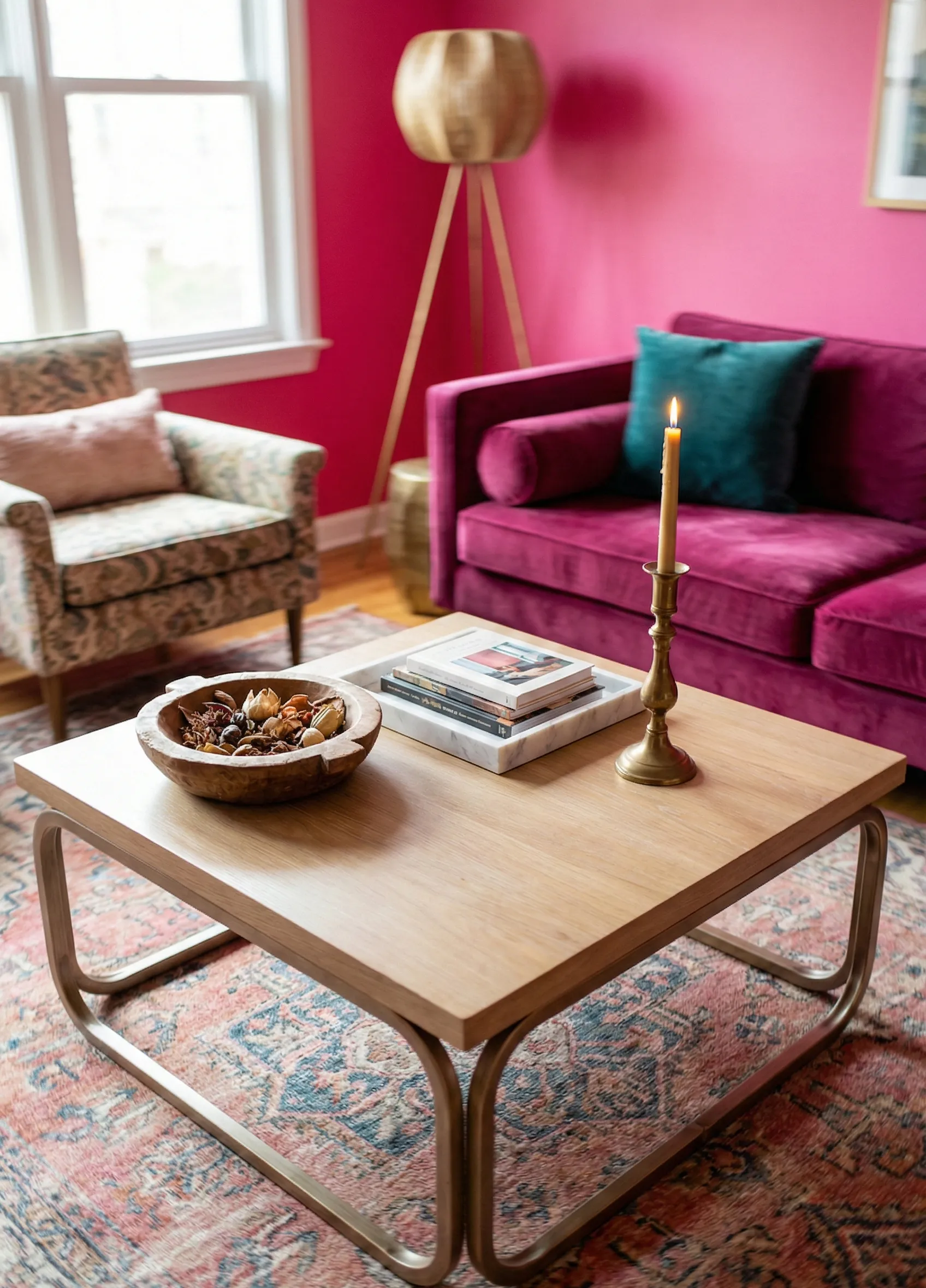 Square Table With Mixed-Material Balance Grouping