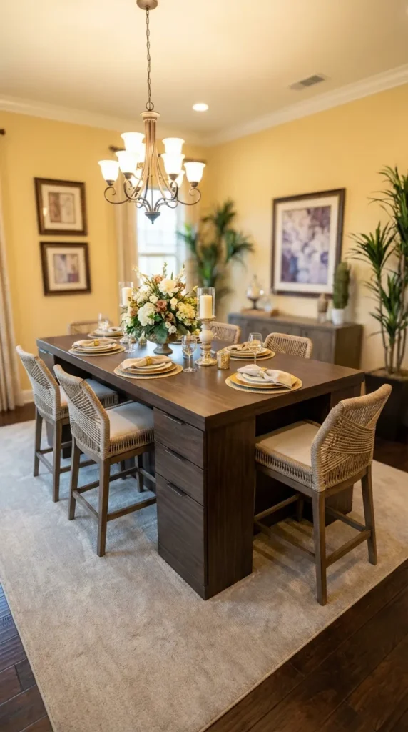 Storage Integrated Counter Height Table