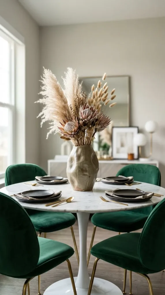 Textured Ceramic Vase With Dried Florals