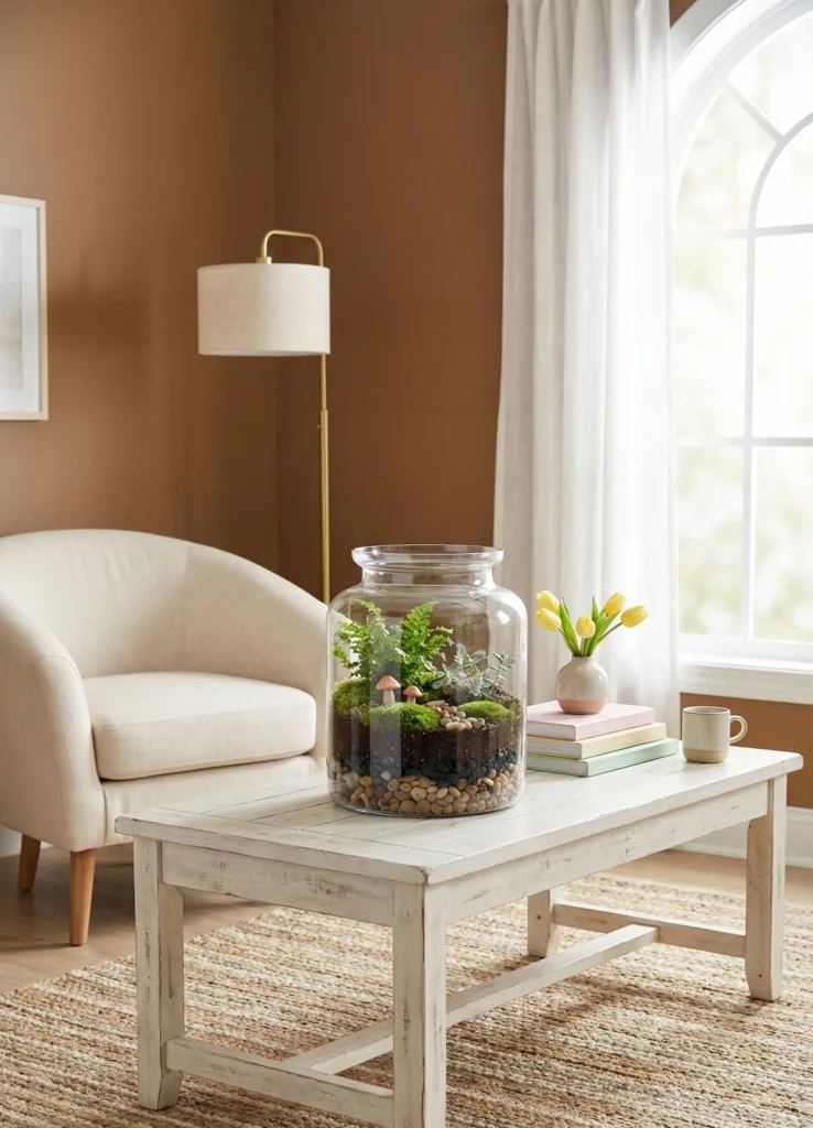Textured Terrarium With Pebbles