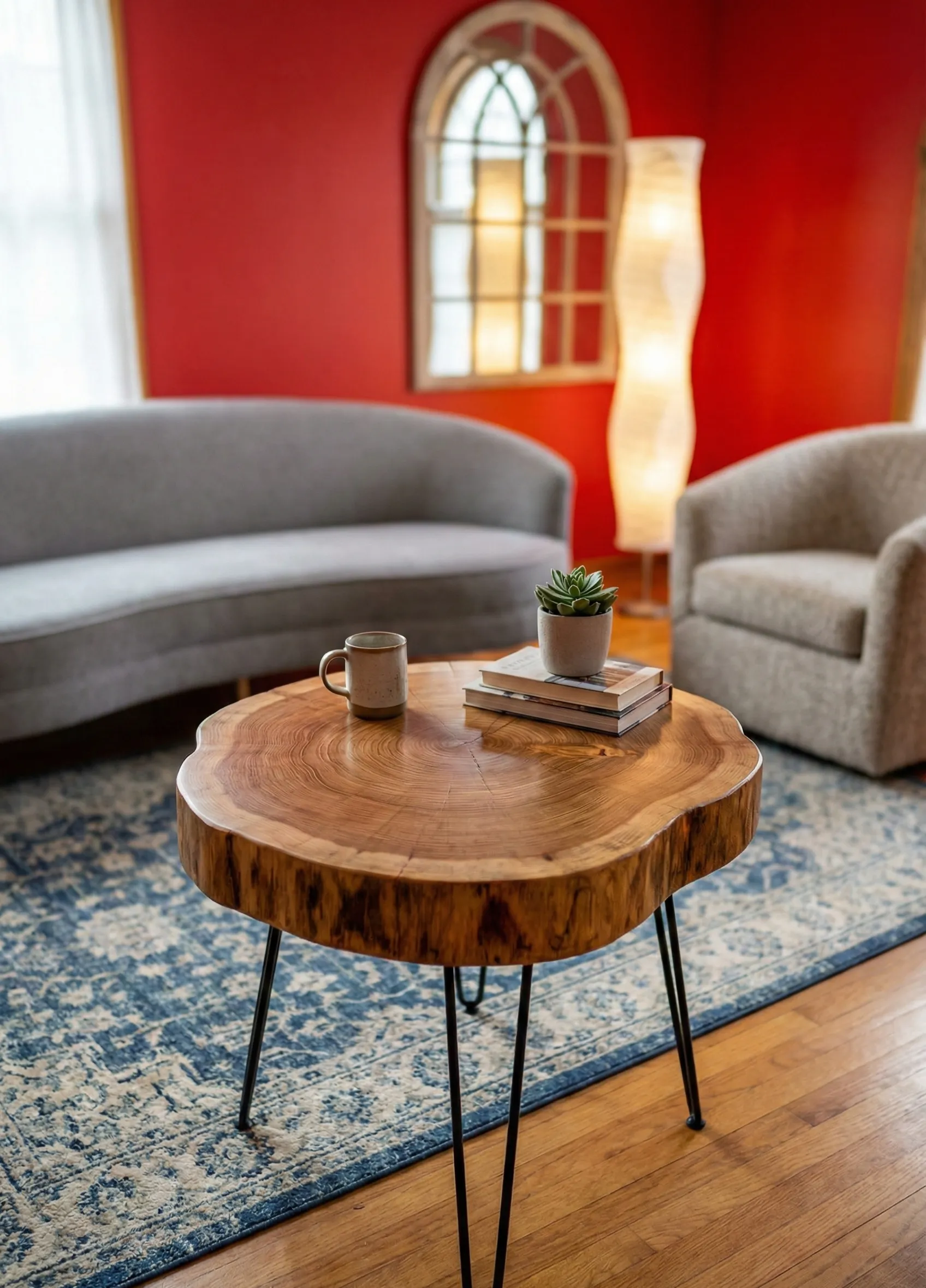 Tree Stump Coffee Table With Added Legs