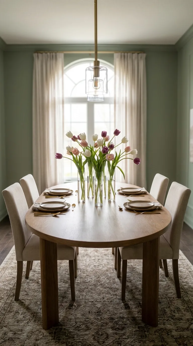 Tulips In Slim Vases