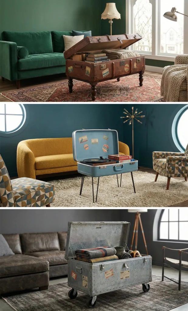 Upcycled Suitcase Coffee Table With Storage