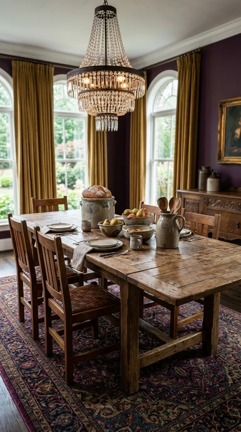 Vintage Stoneware Or Handmade Pottery Pieces On The Table
