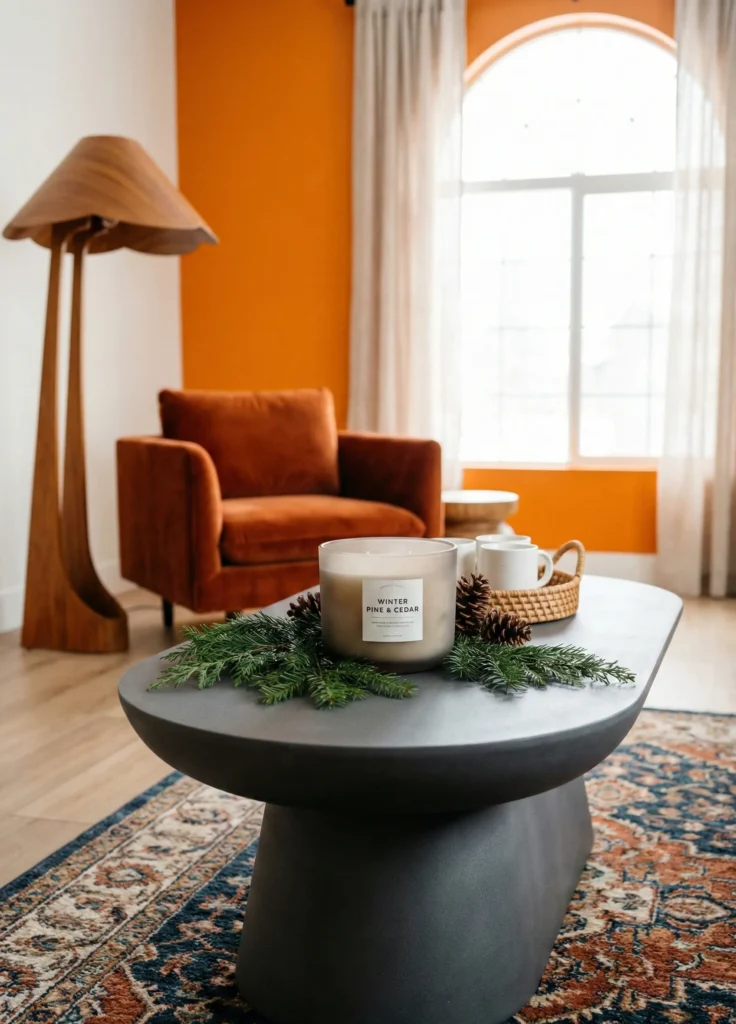 Winter-Scented Candle With Evergreen Accent