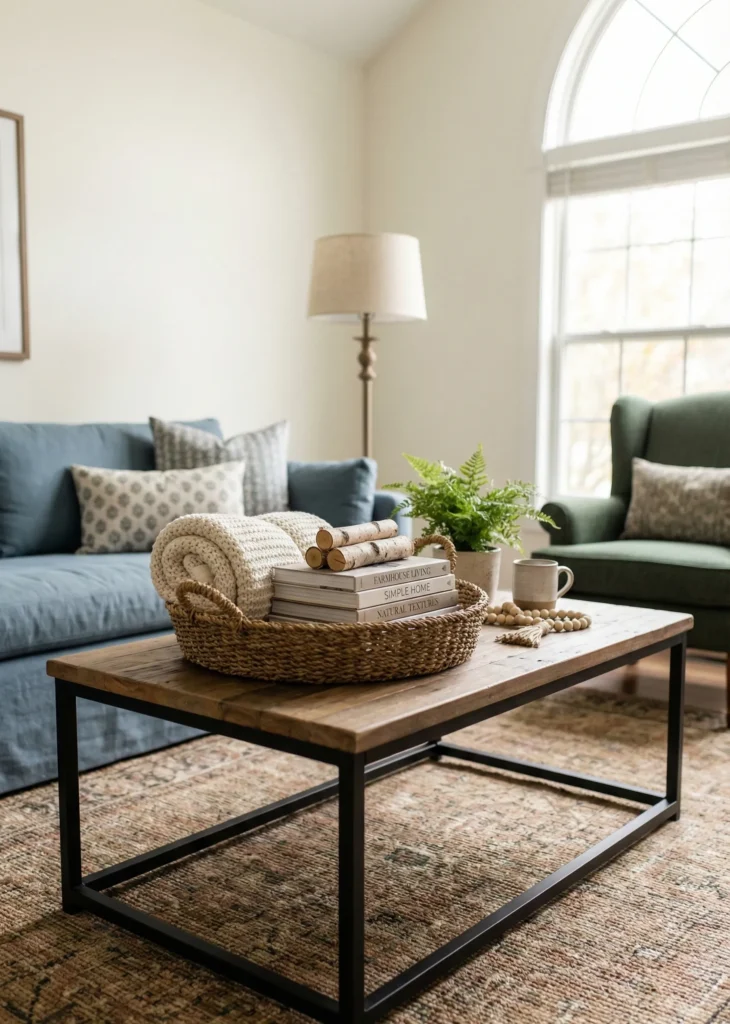 Woven Basket With Books or Textiles
