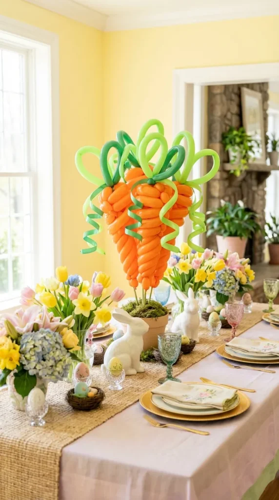 Balloon Carrot Centerpiece Craft Display