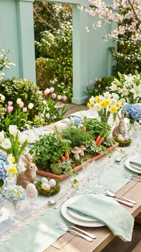 Carrot And Greenery Mini Garden Display
