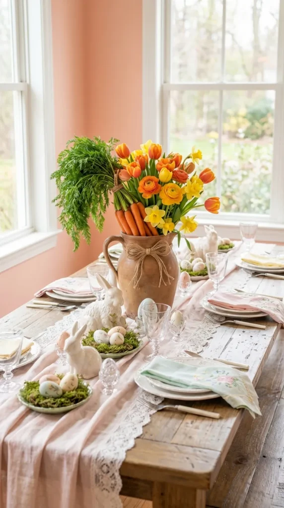 Carrot Bouquet With Spring Flowers