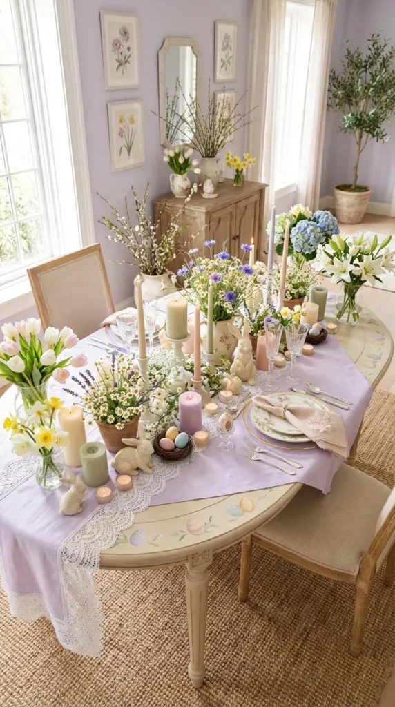 Cluster Of Candles With Wildflowers Arrangement