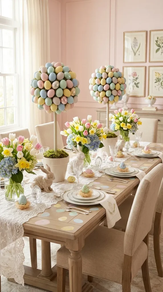Colorful Topiary Egg Tree Display