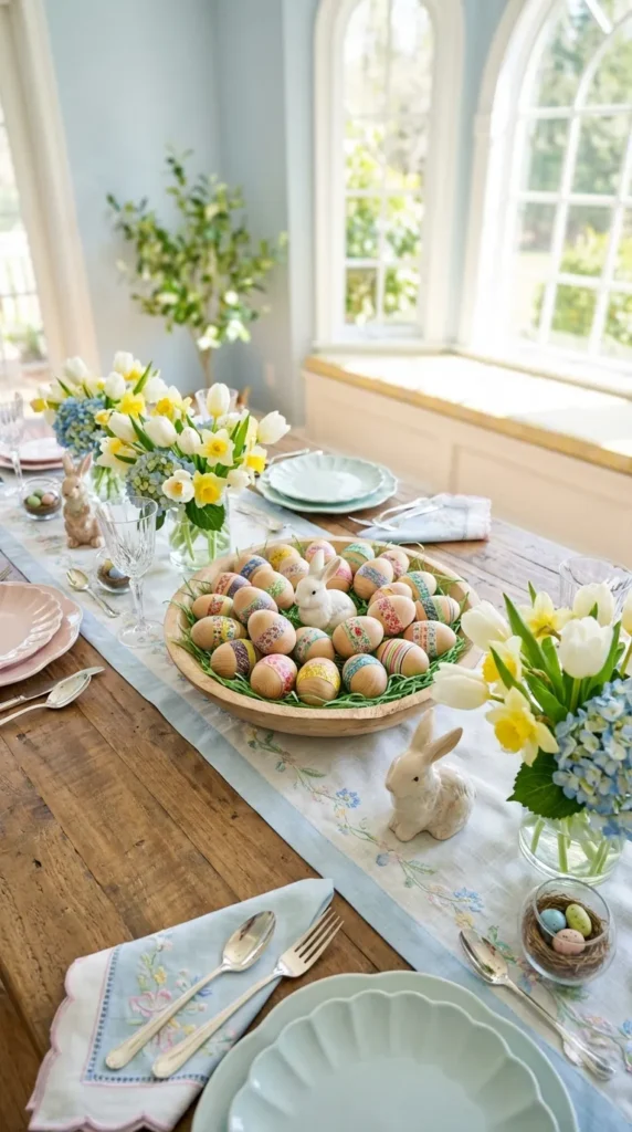 DIY Washi Paper Decorated Eggs Centerpiece