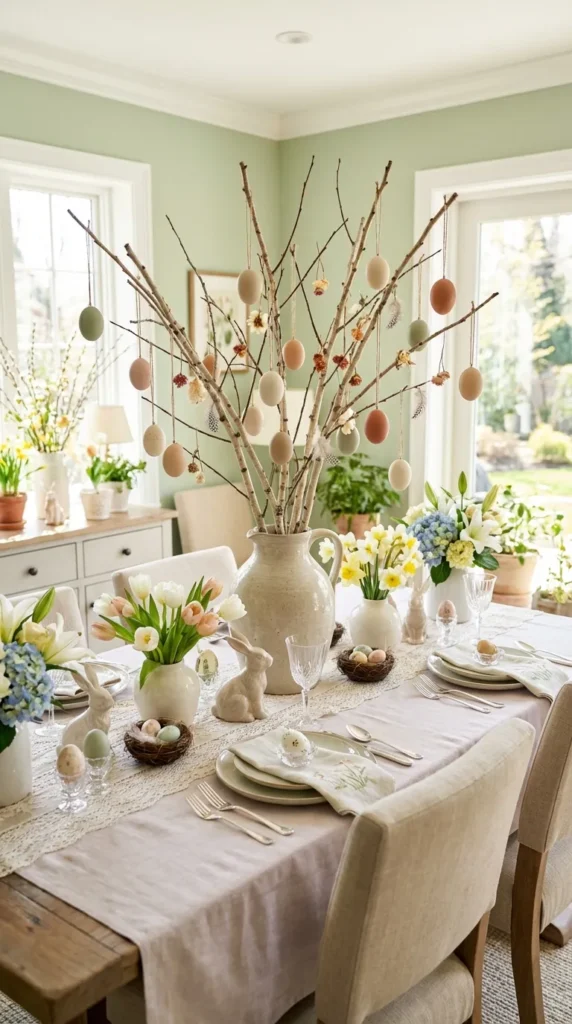 Farmhouse Egg Tree Branches In A Rustic Jug