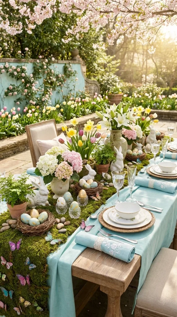 Moss And Butterfly Table Runner