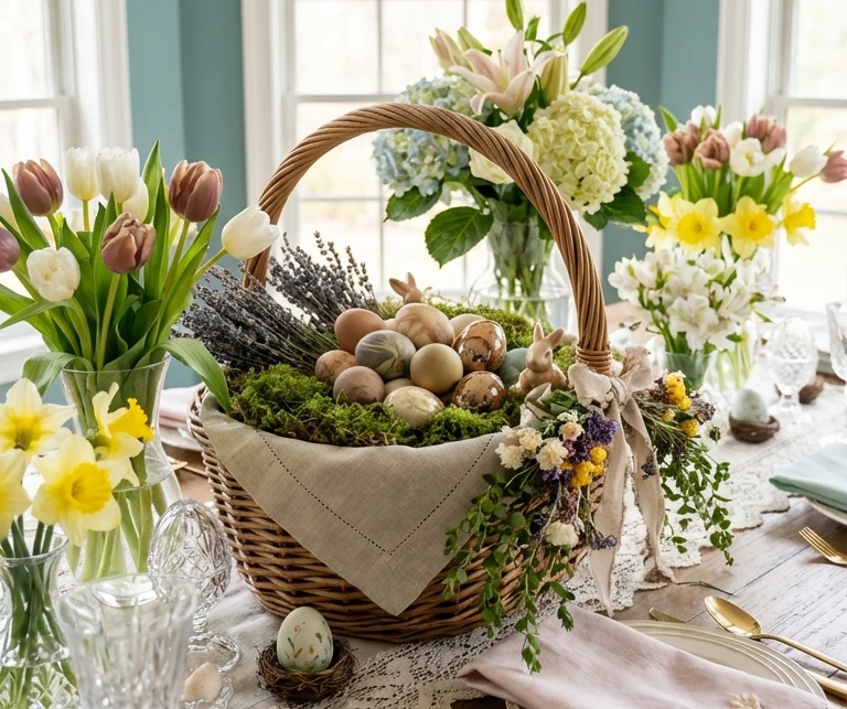Rustic Farmhouse Easter Table Centerpieces