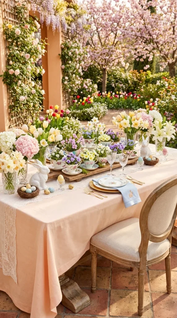 Teacup Floral Easter Centerpiece