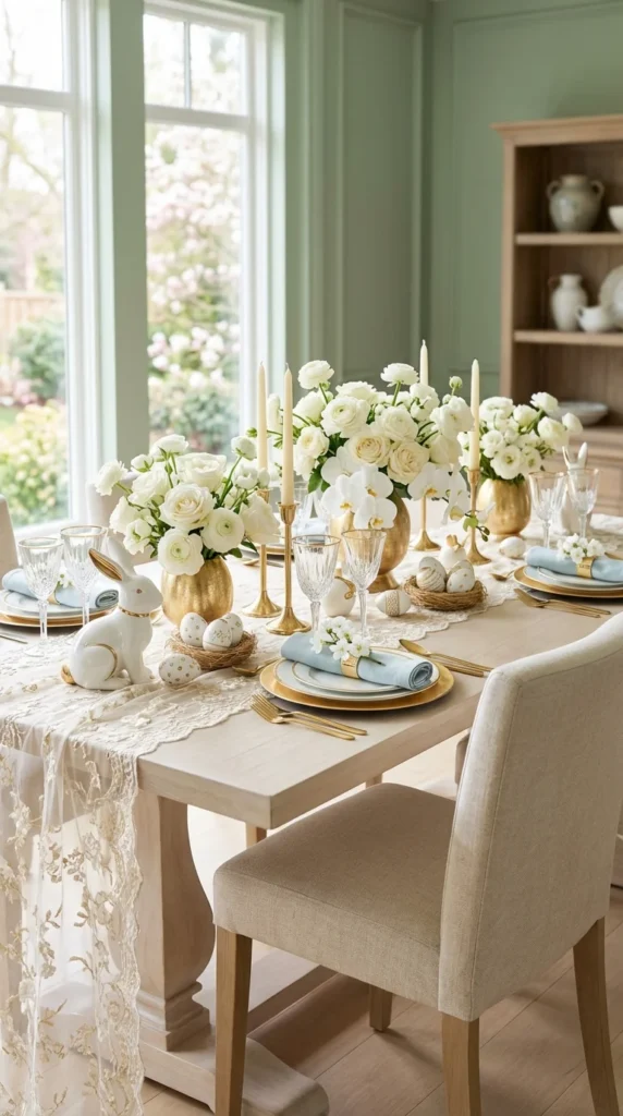White And Gold Elegant Centerpiece
