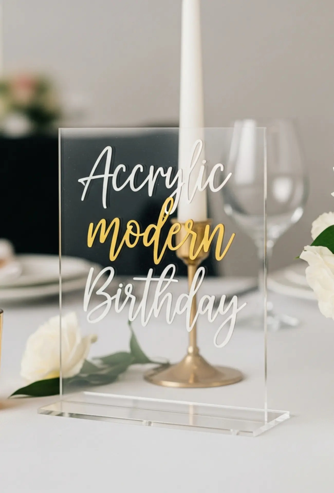 Acrylic Modern Sign Centerpieces