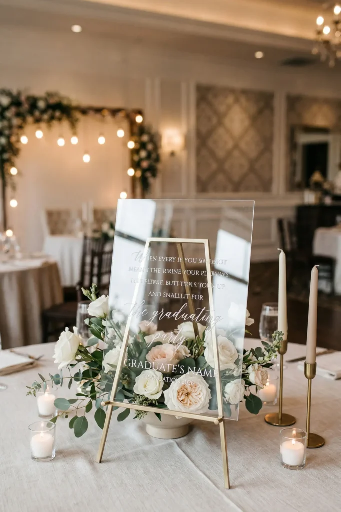 Acrylic Sign with Inspirational Quote Centerpieces