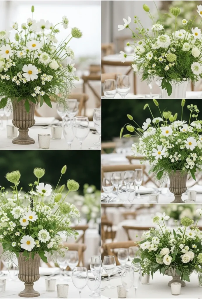 Airy White Floral Foliage Mixes