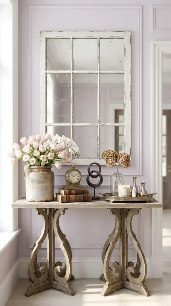 Antique Windowpane Mirror for Vintage Charm