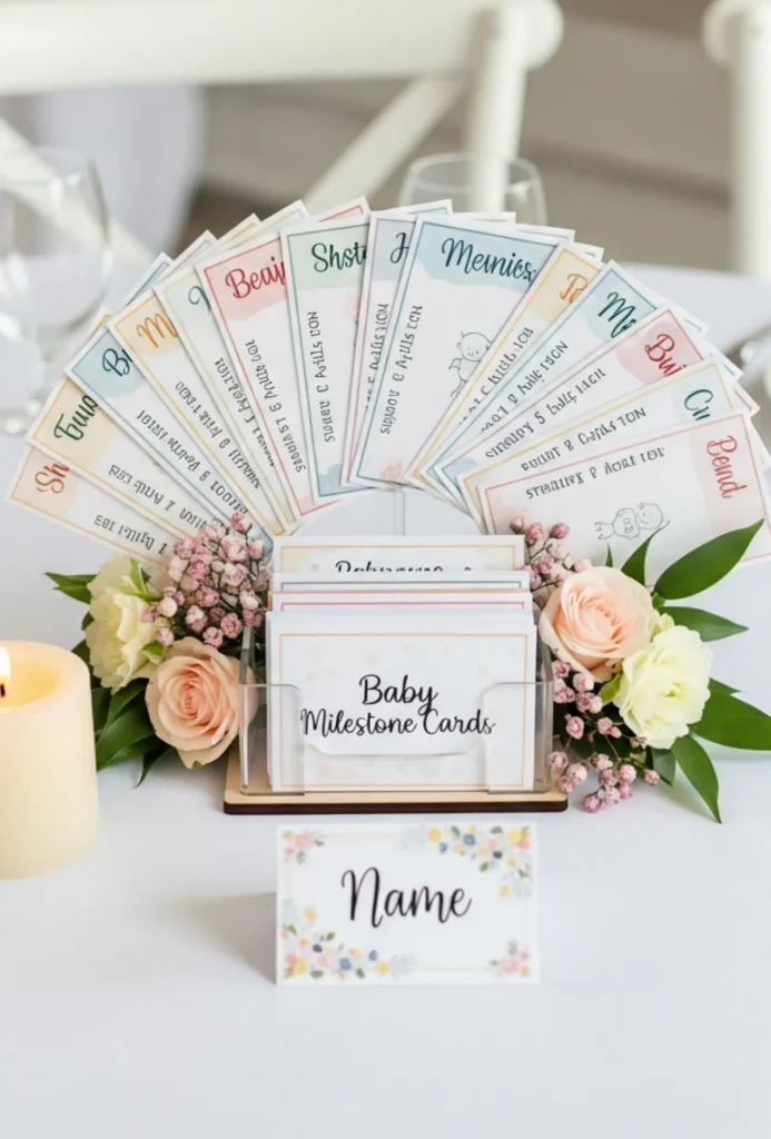 Baby Milestone Cards Table Centerpieces