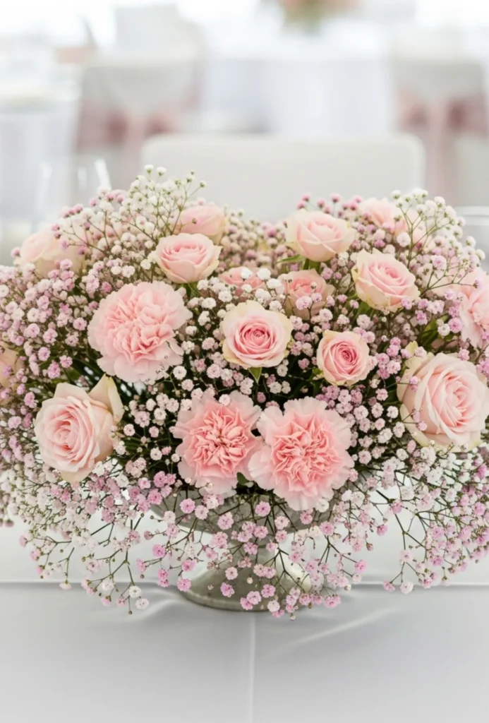 Baby Pink Flowers with Baby's Breath