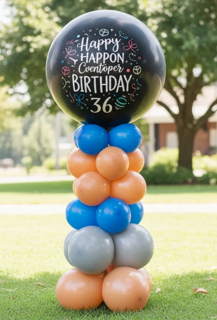 Balloon Column with Oversized Topper Centerpieces