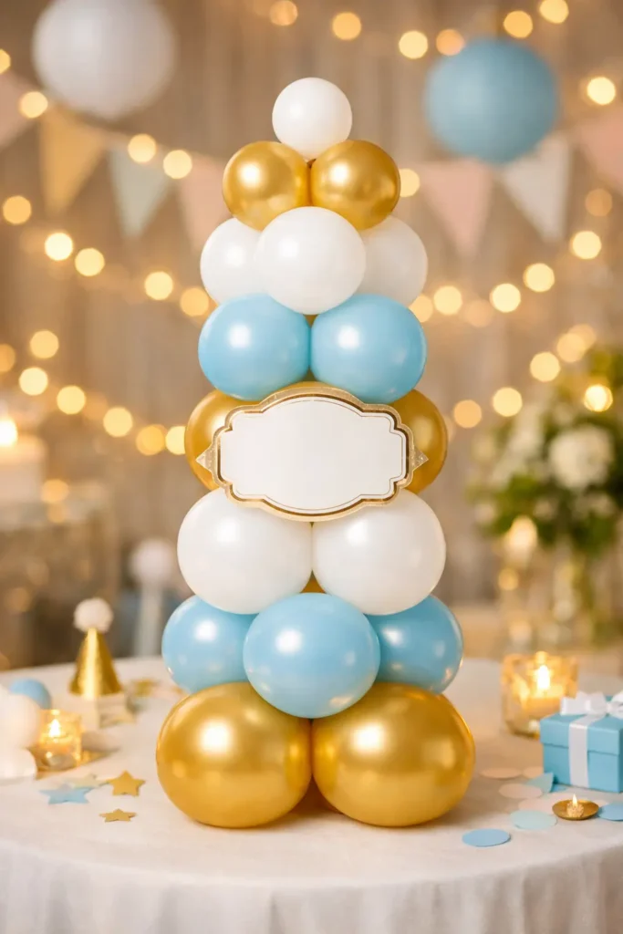 Balloon Stack with Personalized Message Centerpieces