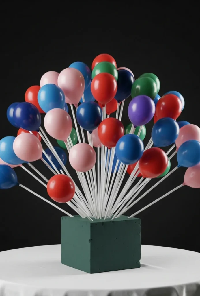 Balloon and Floral Foam Base Sculptural Centerpieces