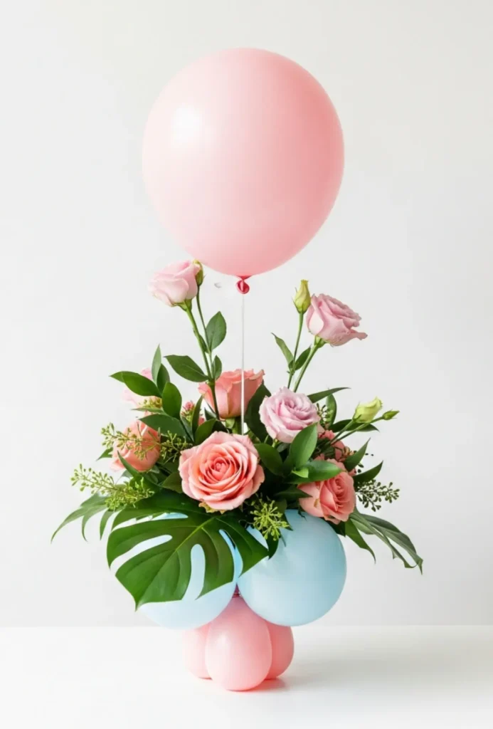 Balloon and Fresh Flower Fusion Centerpieces